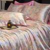 Luxurious Heavy Silk Four-Piece Double-Sided Mulberry Silk Duvet Set with Ice Silk Finish