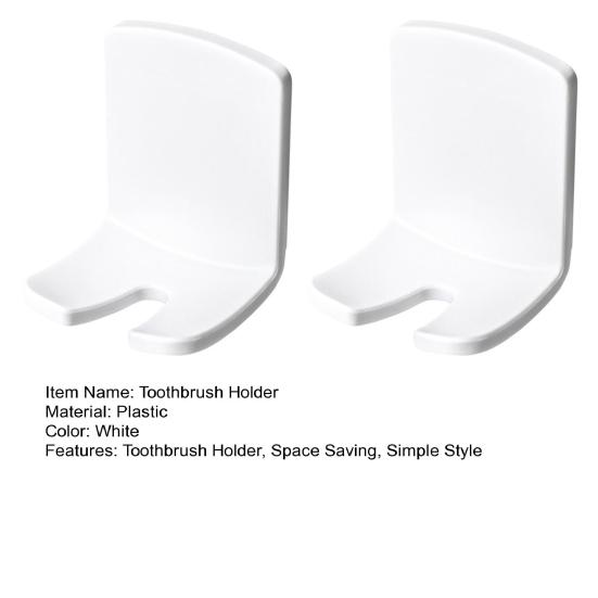 2PCS Toothbrush Holder Wall Mount Suspended Design Stand Self Adhesive No Drilling Toothbrush Organizer for Bathroom