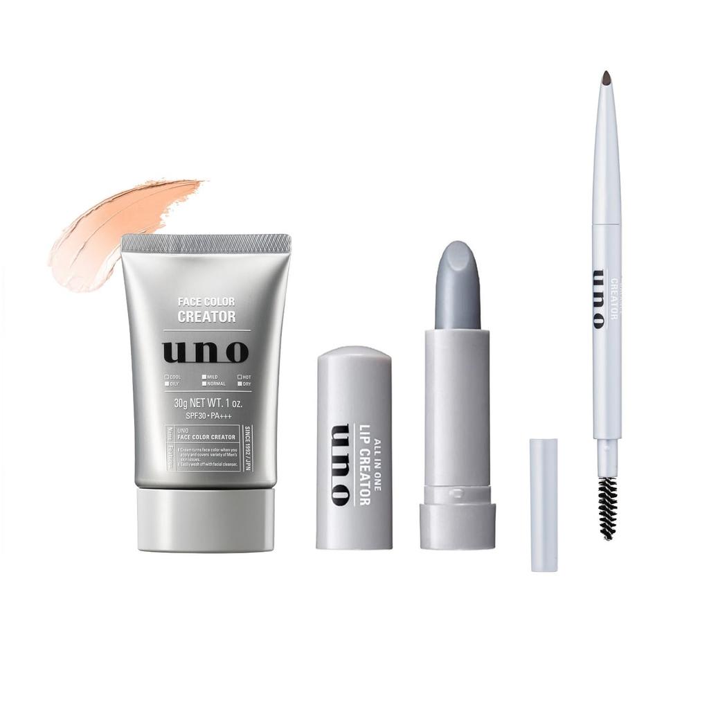 UNO Makeup Set BB Cream Lip Balm 3 Assorted Types Bonus [Bulk Purchase] Men's (Men's (Natural) + + Eyebrow) +