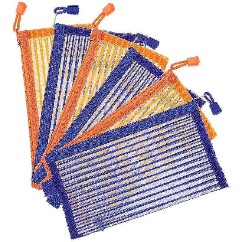 Clear Zipper Pouch Documents Pouch Bag Home Storage Strong Aluminum Alloy 23.00X11.00X0.20cm 6Pack