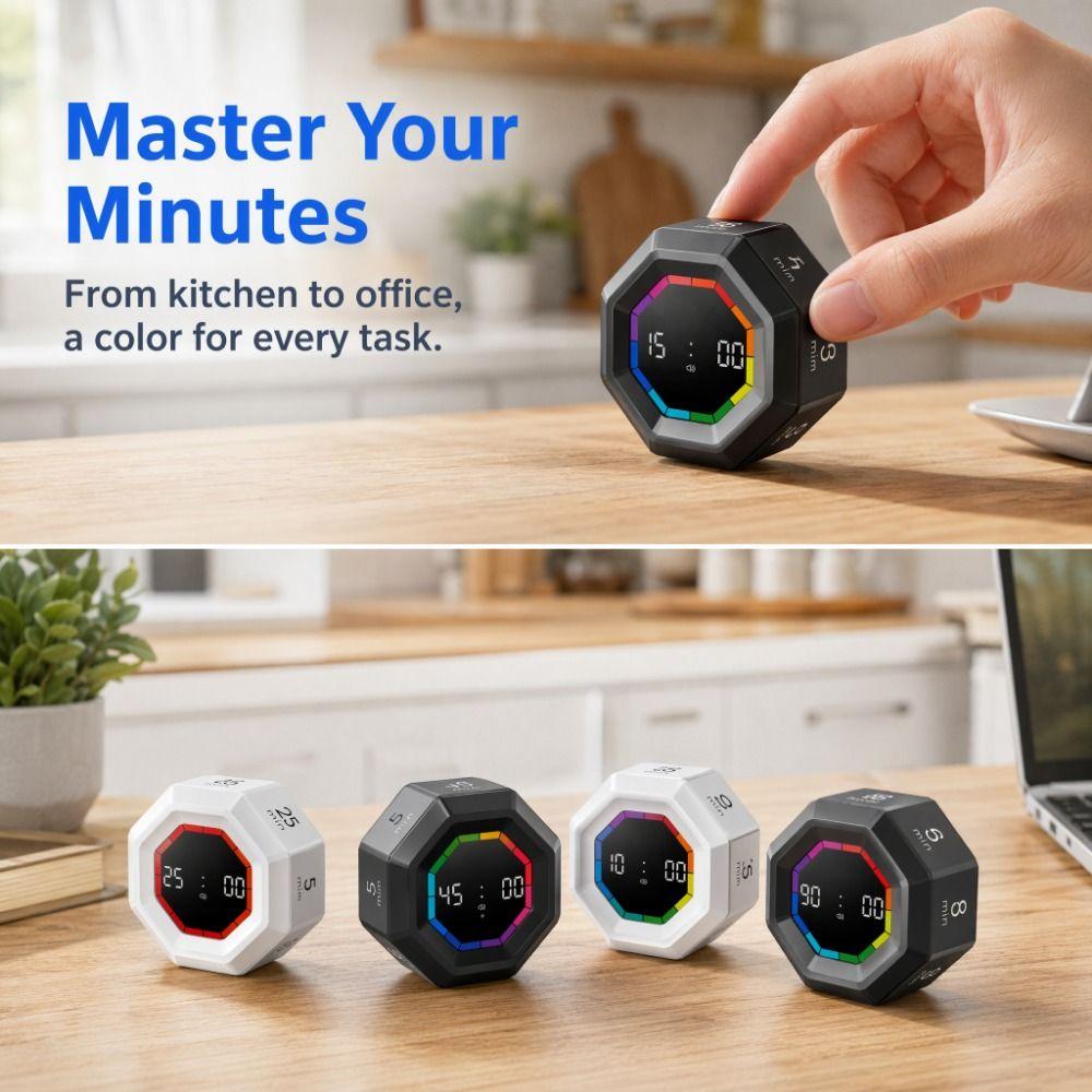 Smart Gravity Sensor Timer LED Display Cube Timer Mini Flip Timer Clock  Time Countdown