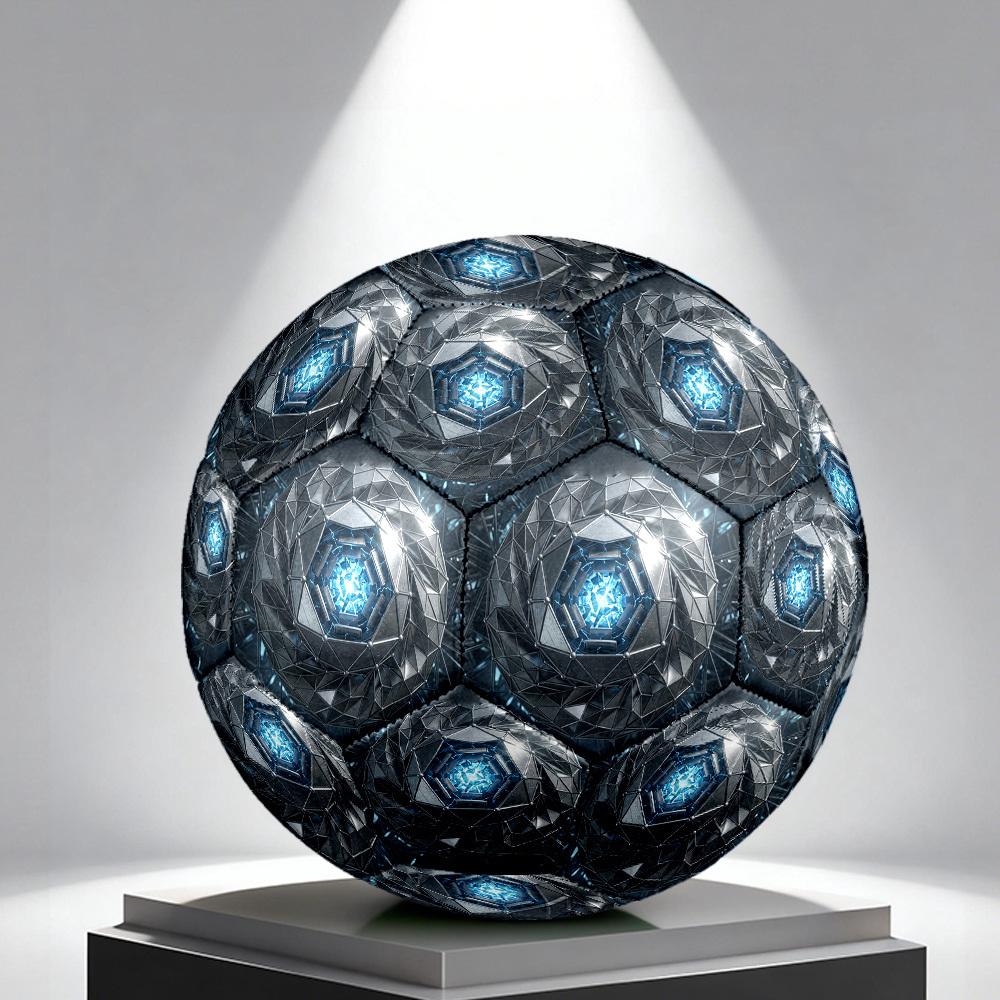 1pc Geometric Sphere Themed Soccer Ball, Size 5, Lightweight PVC Material, Outdoor Training Soccer Ball Gift. q62293