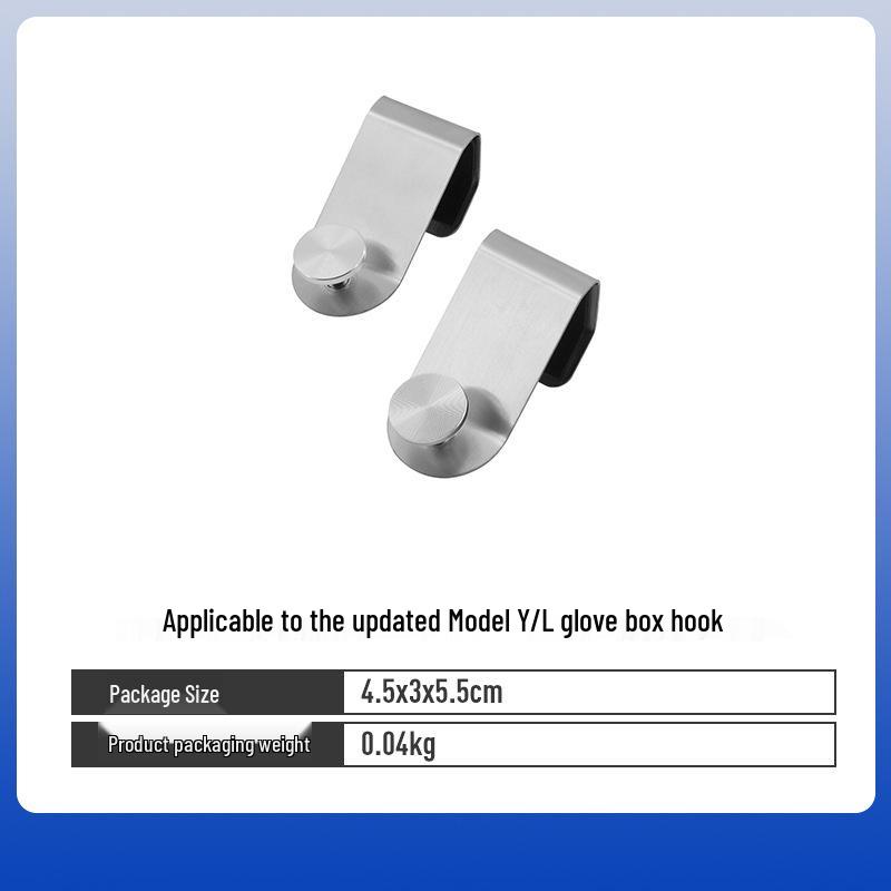 

Set of 2 Interior Hooks for Tesla Model Y/YL/YS Glove Box No Specifications