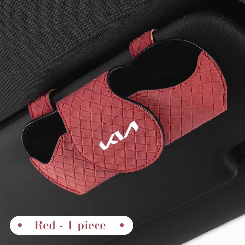 AABIV1 Car Visor Glasses Case For KIA K5 K2 K3 Ceed Sportage Rio 3 Proceed Sedona Forte Cerato Venga Magnetic Leather Sunglasses Holder