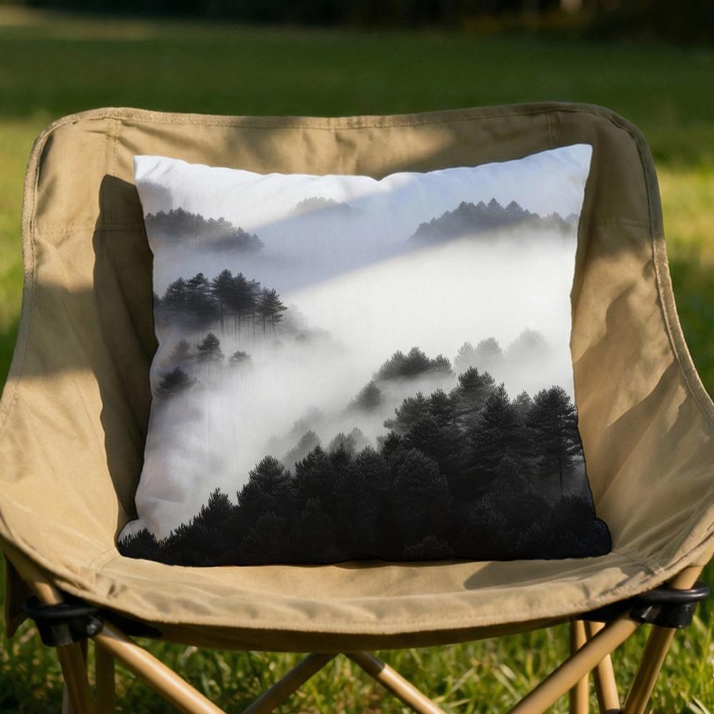

Foggy Forest Mountain Cushion Cover Soft Reversible Durable Pillow Cover MultiScene Use for Home Car Daily Comfort 30x30cm