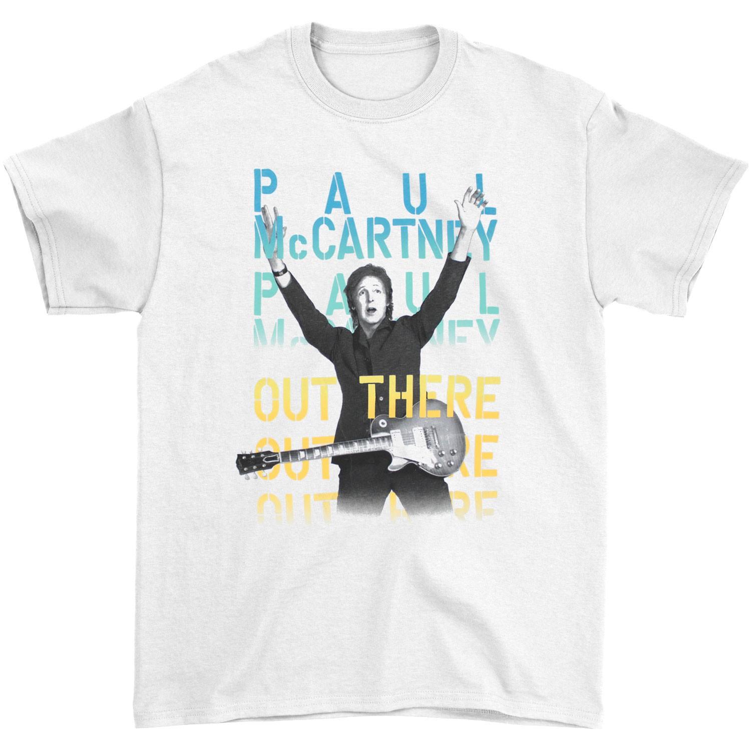 Men s Paul Mccartney Fade Out 2015 Tour Columbus - Buffalo T-shirt Small White S