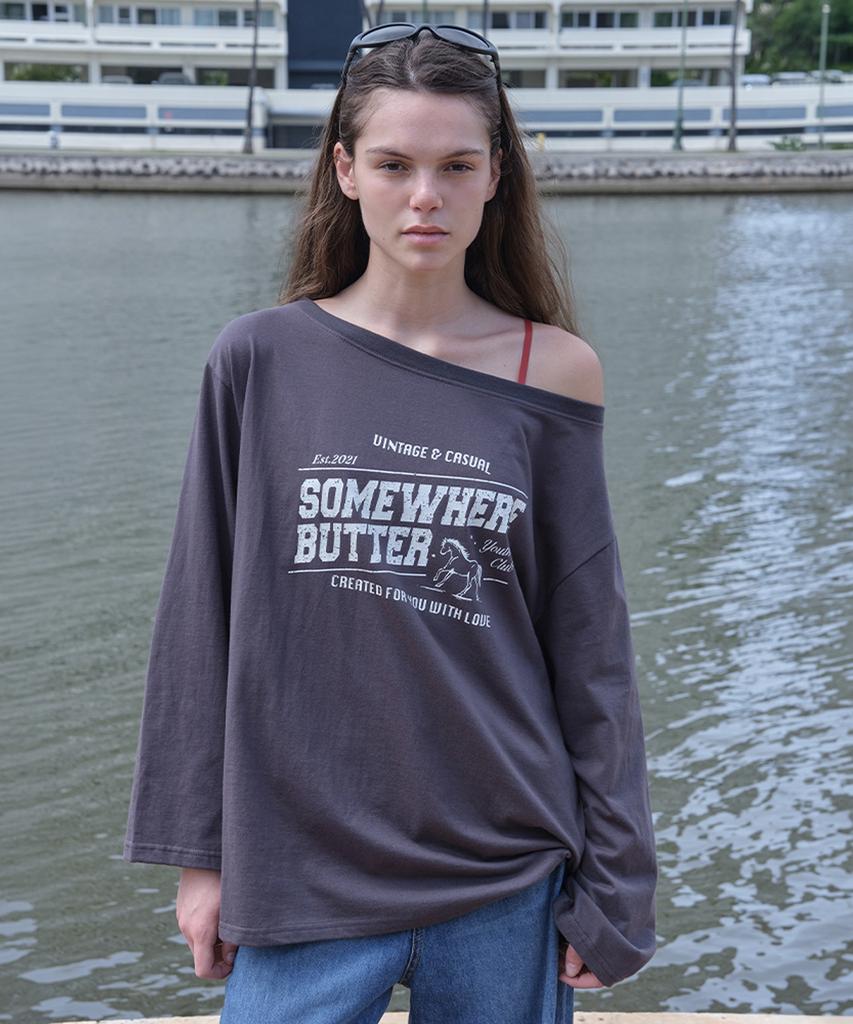 Sseomweeobeoteo Vintage Horse Long Top - Charcoal