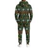 Men's Christmas Print Hoodie and Sweatpants Set, Lightweight Casual Two Piece Outfit with Straight Leg Pants