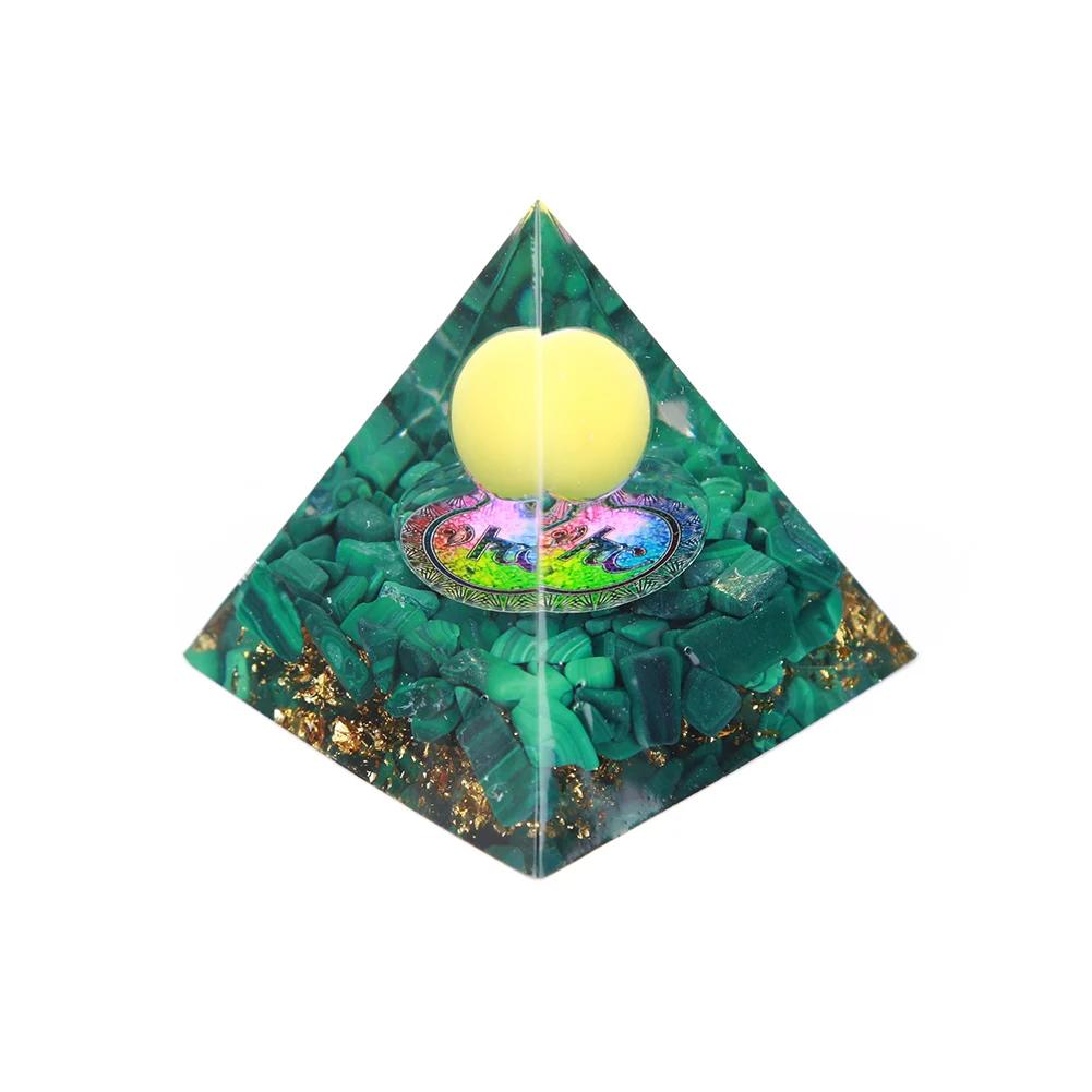 Handmade Orgone Pyramid Natural Crystal Reiki Chakra Orgonite Energy Generator Jewelry Home Office Decoration Gift
