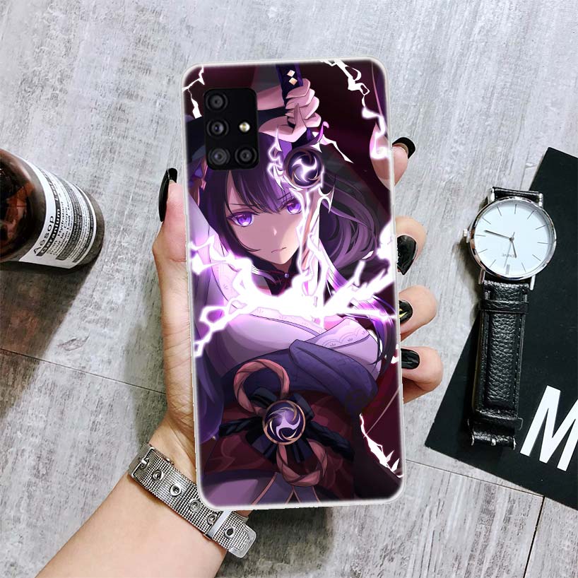 

Raiden Shogun Genshin Impact Phone Case For Samsung Galaxy A52 A32 A22 A12 A02S A50S A30S A51 A31 AA71 Note 20 Ultra 10 S10 Plus Samsung A50S
