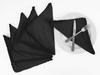 Vargottam Black Solid Home Decor Everyday Washable Frill Placemats With Napkins Dining Table Decor-Pack Of
