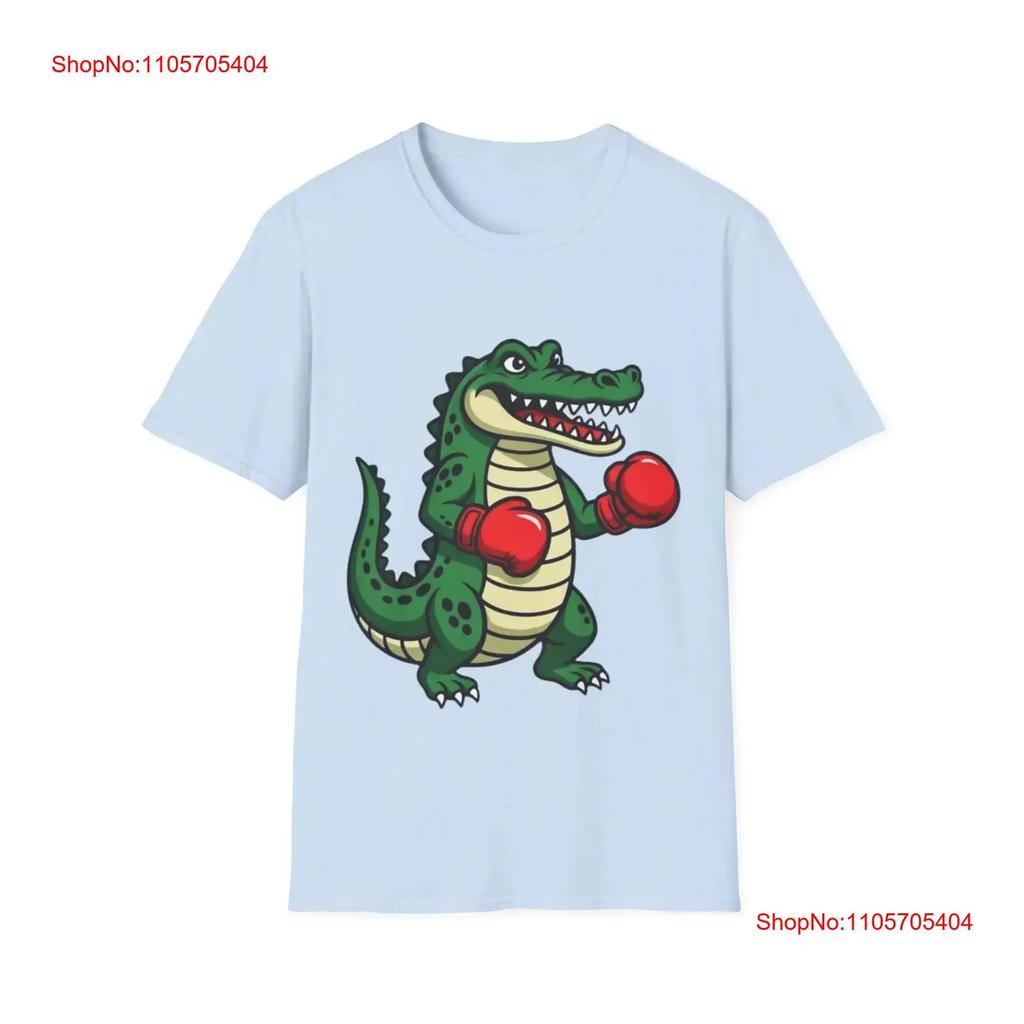 Boxing Alligator T Shirt Cartoon Crocodile With Gloves Vintage Top For Everyday Wear Homme