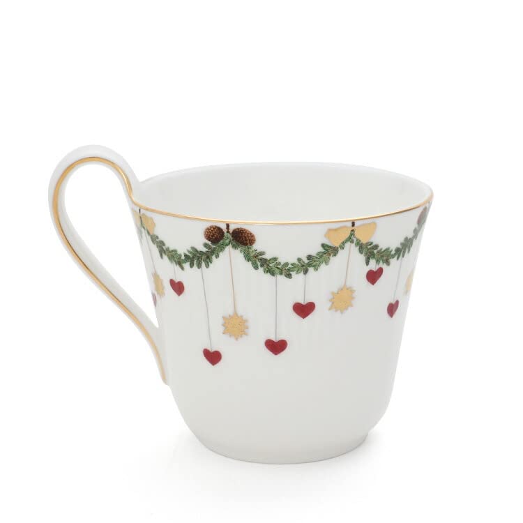 Royal Copenhagen Star Fluted Christmas High Handle Cup Saucer Star Fluted Christmas 2503091 & [Item]