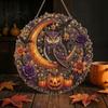 Seasonal Hanging Home Decor Halloween Ghost/Owl Diamond Art Ornament Kit, Handmade Wall Painting Suncatcher, DIY Pendant Window Decorative Porch