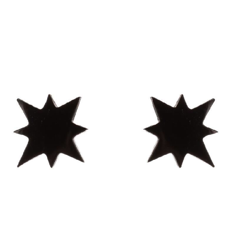 Minimalist Stainless Steel Heart & Sunflower Star Stud Earrings - "I Love You" Gesture