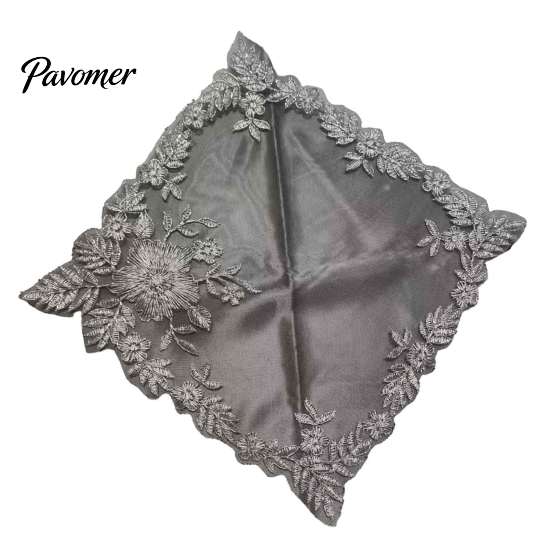 Elegant Kitchen Table Accessories Square Lace Placemat for Dining Table, Embroidered Mesh Heat Resistant Tabletop Protection Pads Mat, Retro