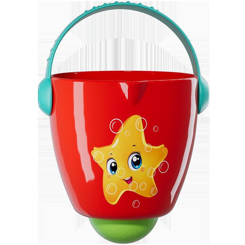 Infant Cartoon Bath Toys - Mini Stacking Bucket Set for Playful Water Fun