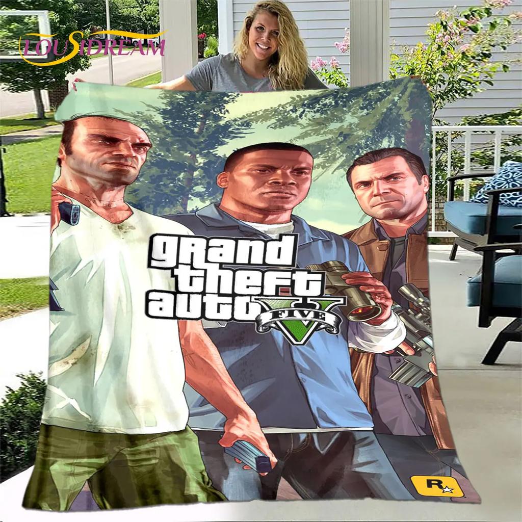 Grand Theft Auto GTA Game Gamer Soft Plush Blanket,Flannel Blanket Throw Blanket for Living Room Bedroom Bed Sofa Picnic Cover