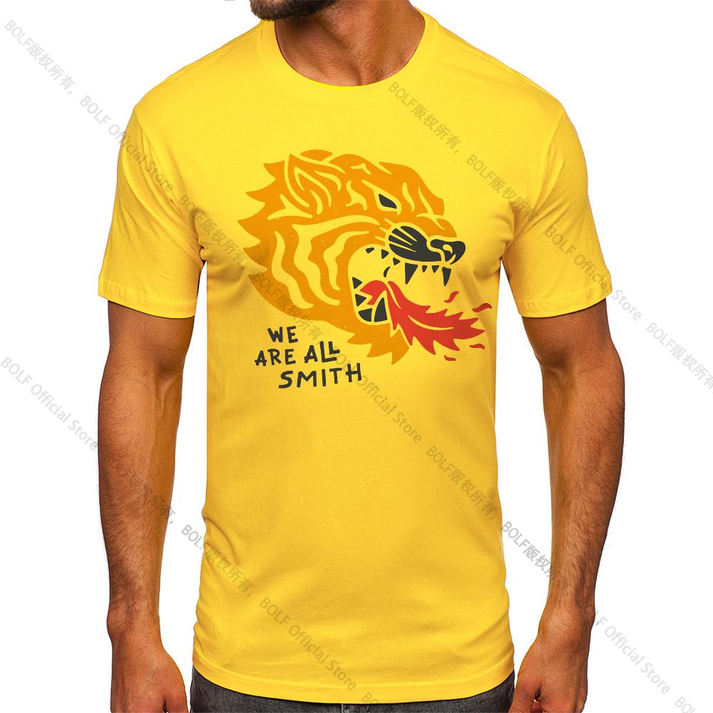 Men's We Are All Smith Tiger Vintage T-shirt Sport 100% Cotton Print Oversized Tees for Men Women Sportswear Tops