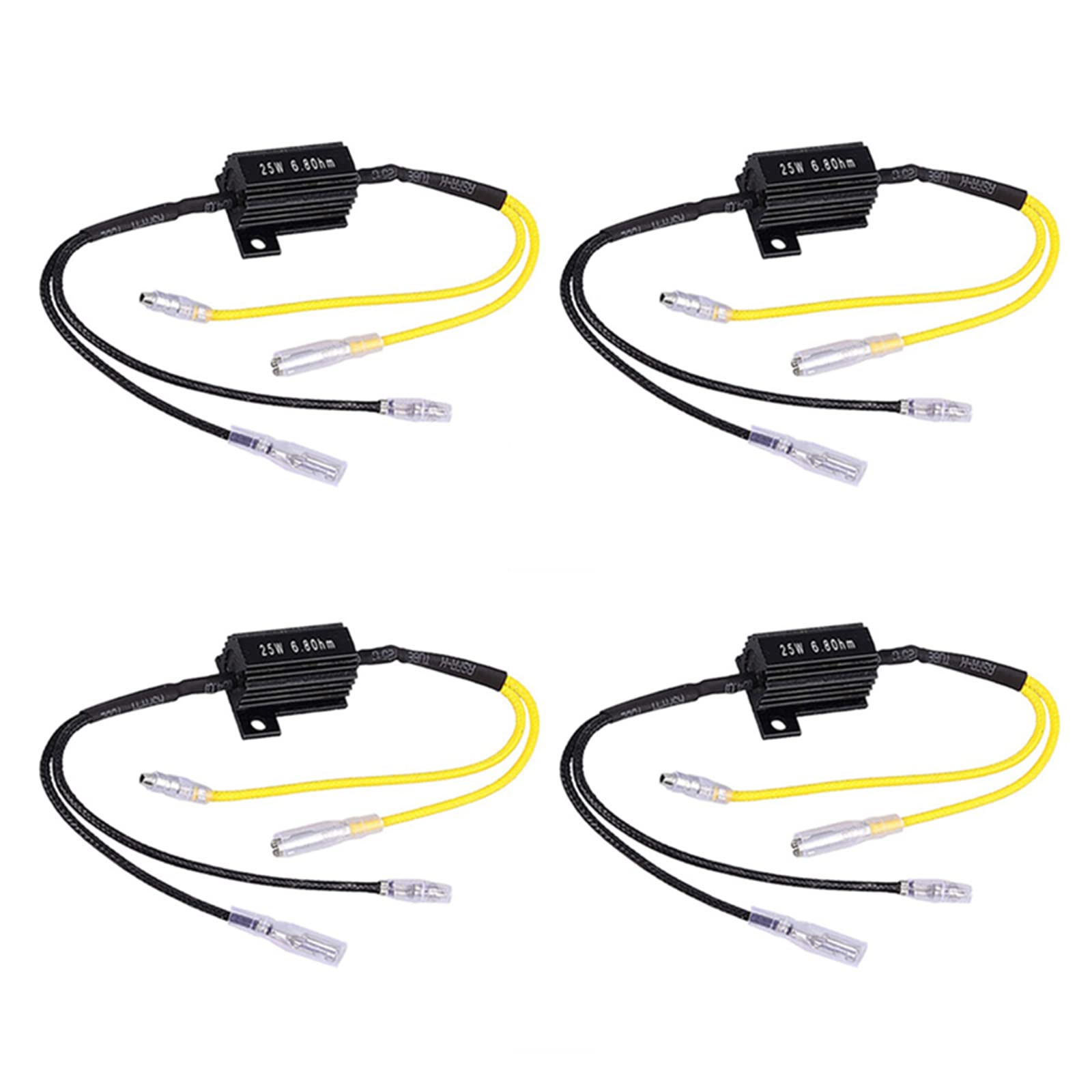

gohantee LLED Turn Signal Resistor, 12 V, 25 W, 6.8 Ohm, Anti-Hifra Resistor, Turn Signal Resistor, 4 Pieces, General Purpose
