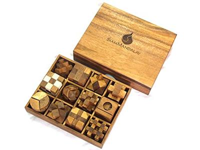 In 5 Minuten und ein Rätsel Siam Mandalay 3D Puzzle Set Pädagogisch Holz Holz Kongming Gehirn Unisex [Löse du bist König!] 12-teilig - Spielzeug, Puzzle,