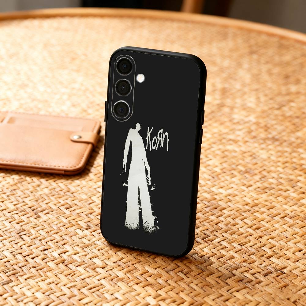 Band K-Korn Phone Case For Samsung A73,72,71,A52,51,40,41,A22,A32,31,A13, Soft Black Shell