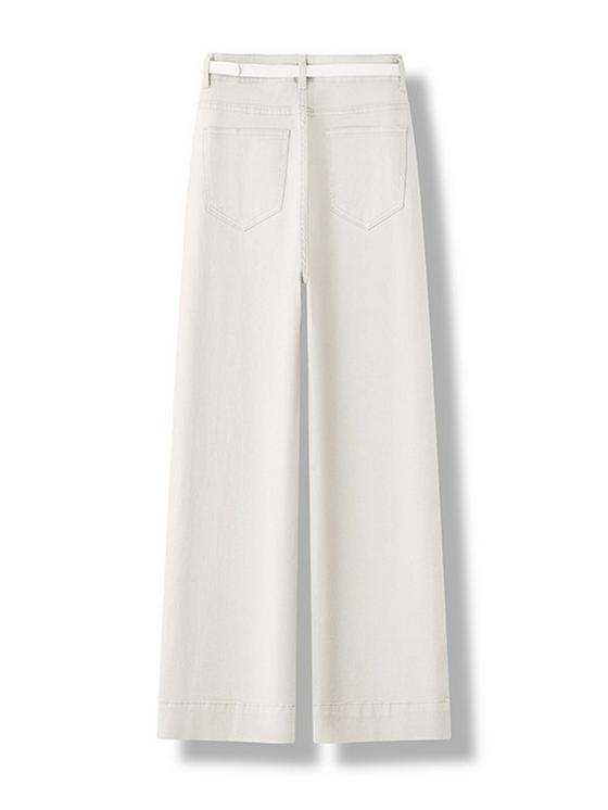 Wide-Leg Women's Jeans: Spring/Autumn 2024, New Loose Straight-Leg, Petite Slimming Floor-Length Style.