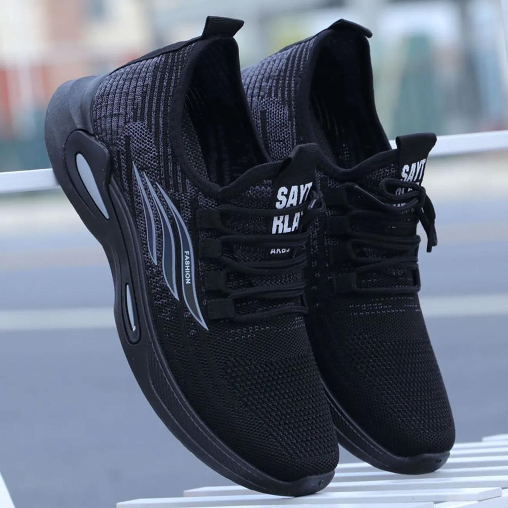 Mesh Single Shoes Spring New Thick Sole Lightweight and Breathable Men's Shoes Foreign Trade Simple Fashion Comfortable Sports Shoes Men