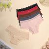Women’s Seamless Briefs: Bow-Adorned, Antibacterial, Pure Cotton Gusset, Mid-Waist, Lace Thong Briefs for Women