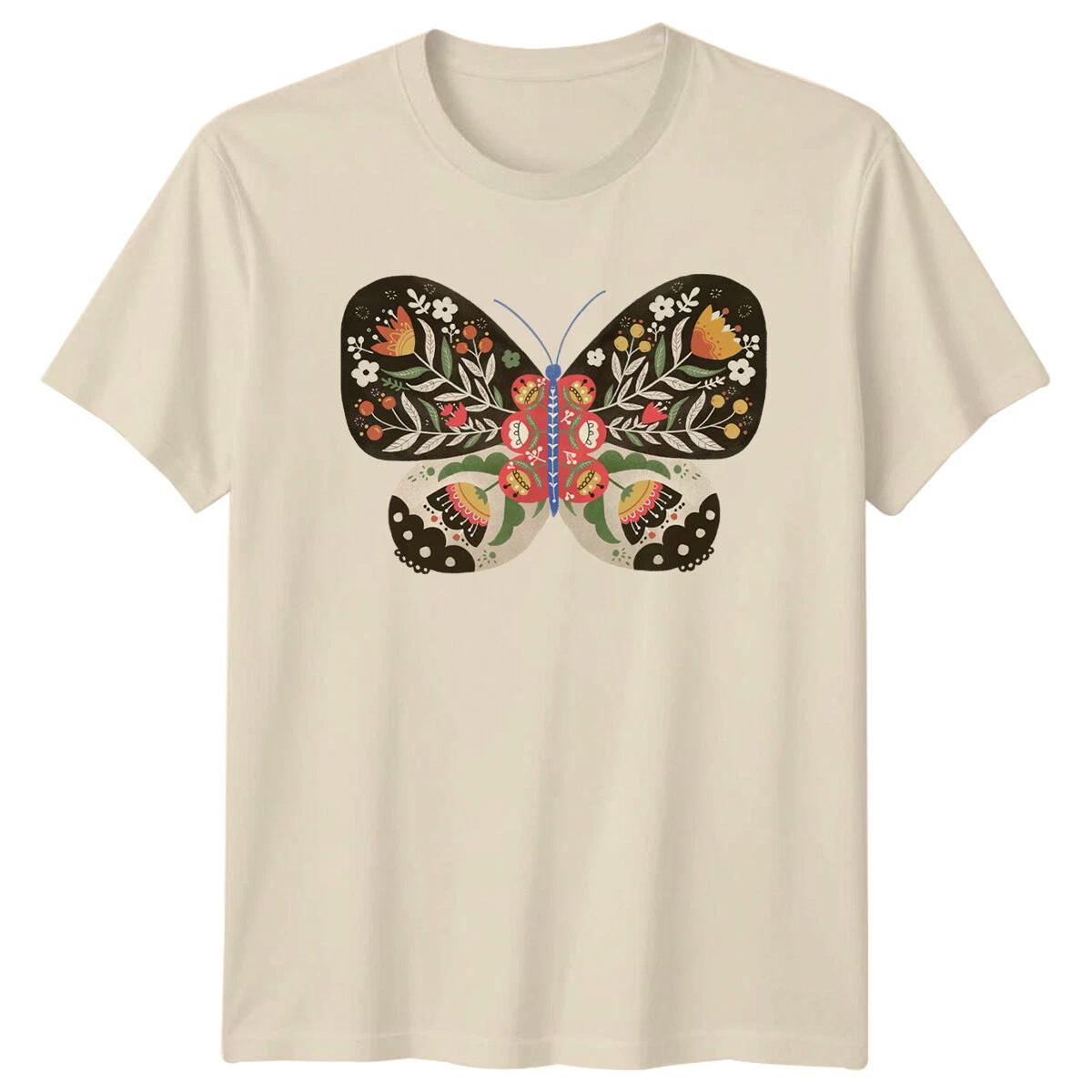 Floral Butterfly Nature Lover Graphic Art Adult T-Shirt XXXXL