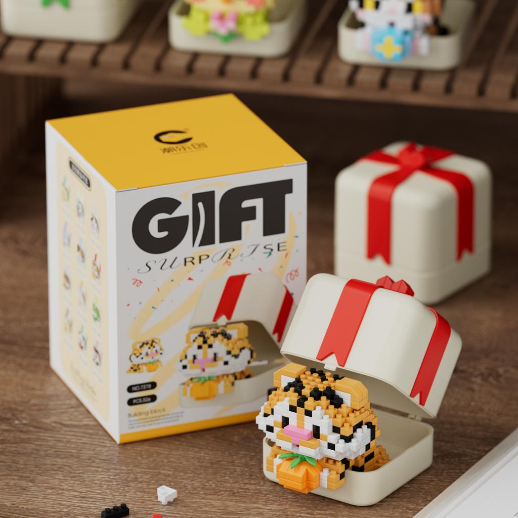 Animal Gift Box Series Desktop Decoration Holiday Gift-Halloween/Thanksgiving/Christmas Gift