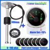Waterproof 52mm Fuel Level Gauge with Flash Alarm+Oil Float Sensor 0-190 OHM Fuel Tank Meter 7Color LED for Car Yacht 12V Custom