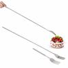 Dessert Dinner Telescopic Extendable Fork Cutlery Forks Stainless Steel Meat Fork