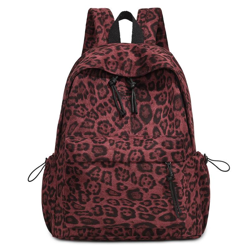 Leopard Print Backpack Travel Backpack Women's Schoolbag