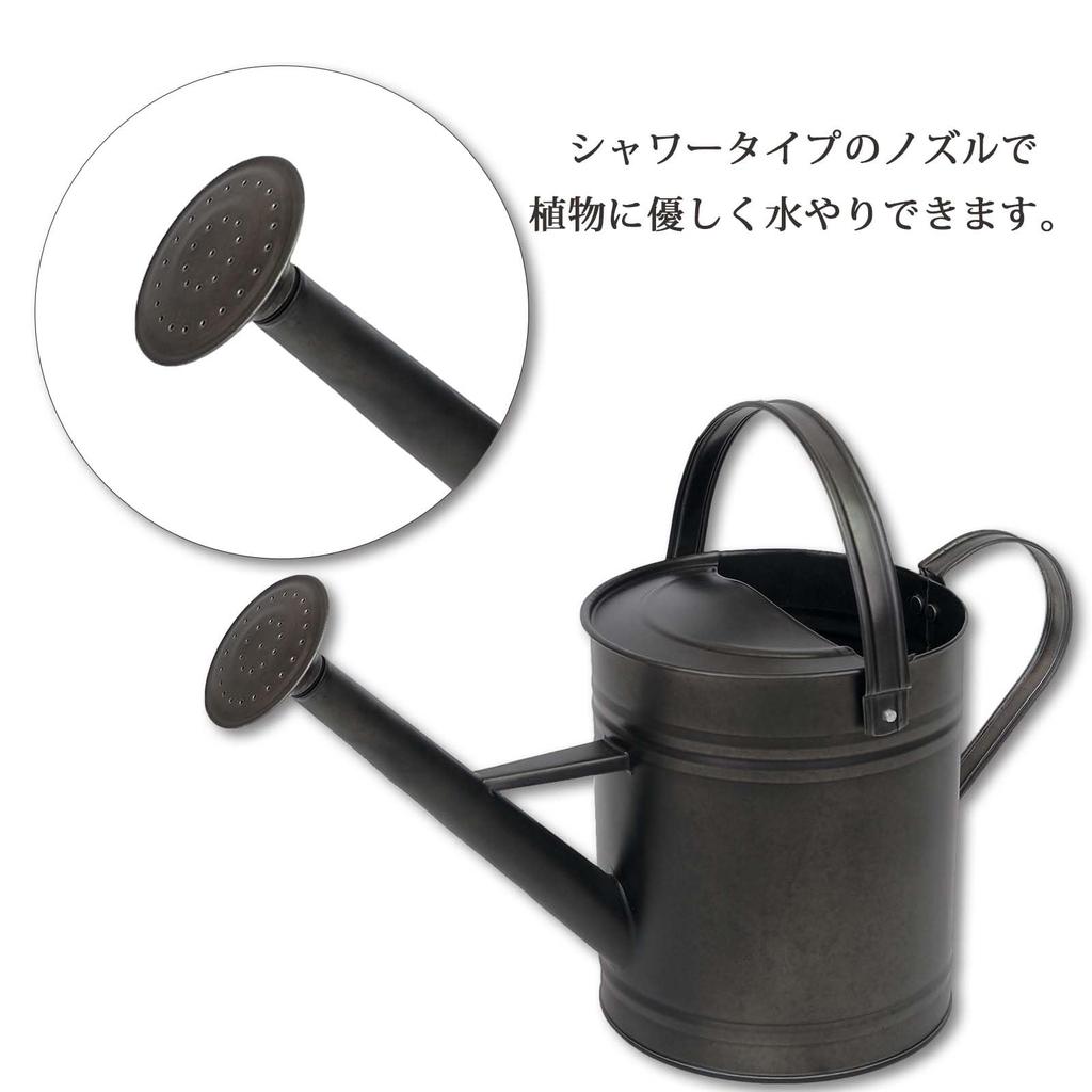 Murataya Sangyo Watering Can, Large, Approx. 3.5L, Approx. 18 x 40 x 18.5cm (Height including handle: Approx. 27cm), Brown, 4475