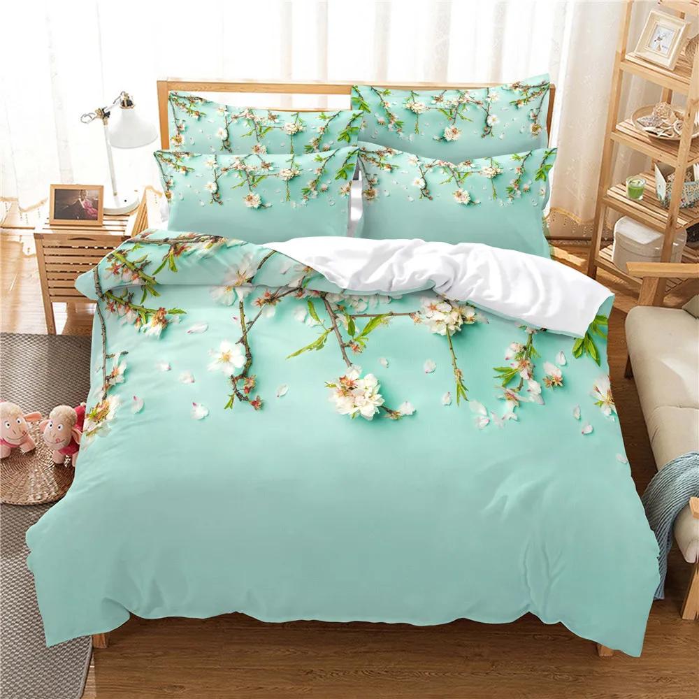 Happy Spring Light Bedroom Set Bedding Duvet Covers Pillowcase Ropa De Cama Bedclothes US Queen 228x228cm Bed Set Queen Size