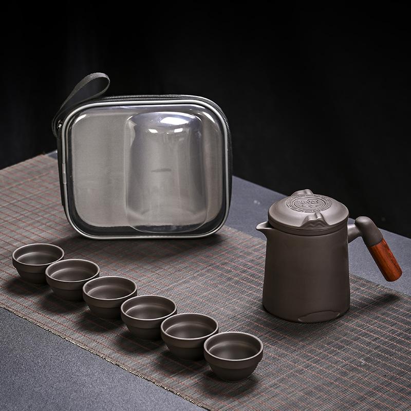 

Дорожный чайный набор Портативное оборудование для чаепития в походах и путешествиях Сопровождающая экспресс-чашка Один чайник на шесть чашек