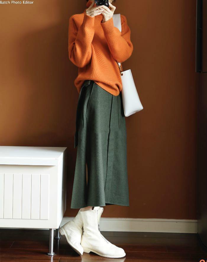 2025 Autumn/Winter Women's High Neck Loose Knit Sweater - Thick Pullover Base Layer, Fashionable Lazy Style