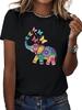 Comfortable Casual Sleeve Round Neck Casual Wear Unisexs Soft Tshirt With Vibrant Elephant Butterfly Design