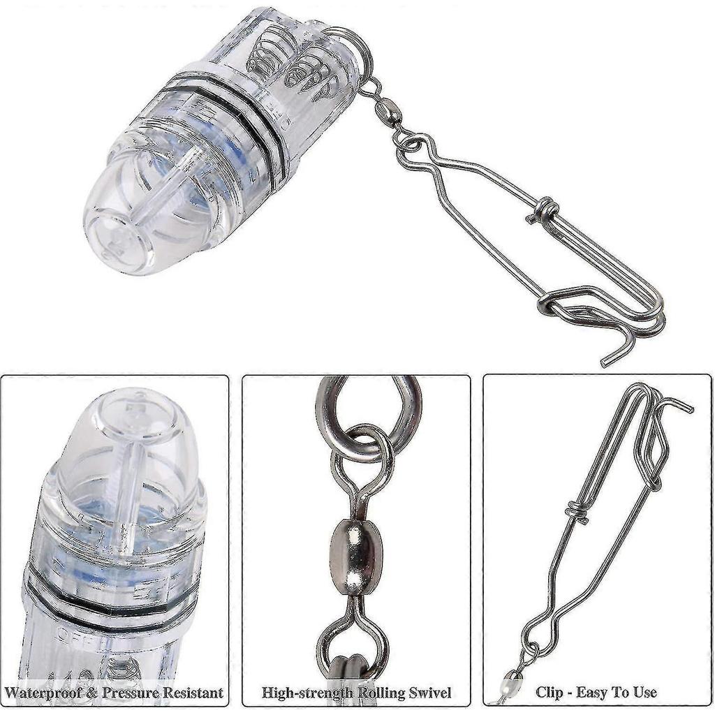 Led Fishing Lights Underwater Battery Powered Deep Drop Fishing Light With Clip Waterproof Fish