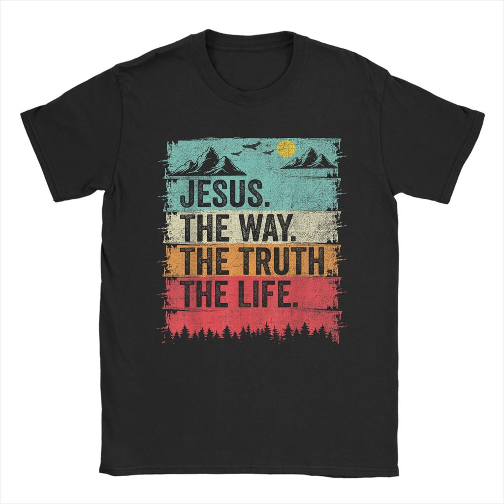 His Ways Better Christian Quote Jesus Faith Unisex T Shirts Vintage Tee Shirt Short Sleeve Crewneck TShirt Cotton Printed Tops