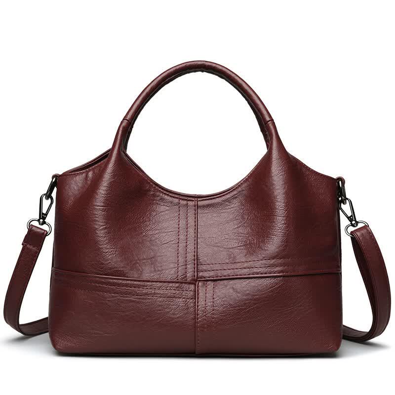 OGAR Women s Retro PU Leather Basket Handbag Shoulder Handbag