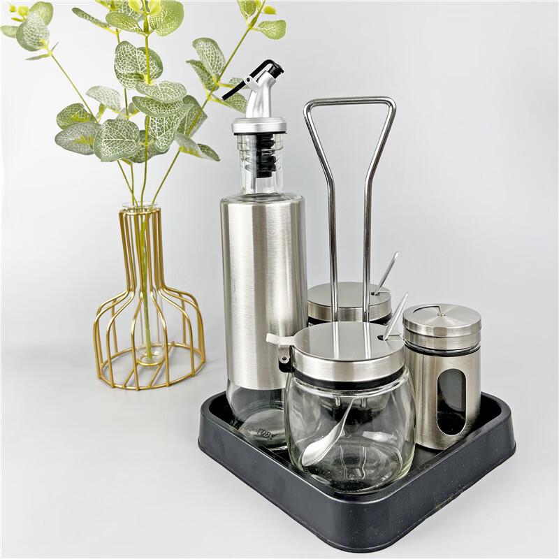 OEING Glass Tabletop Seasoning & Condiment Set