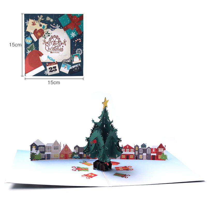 3D Pop-Up Christmas Tree Card - Creative Student Gift for Christmas Activities