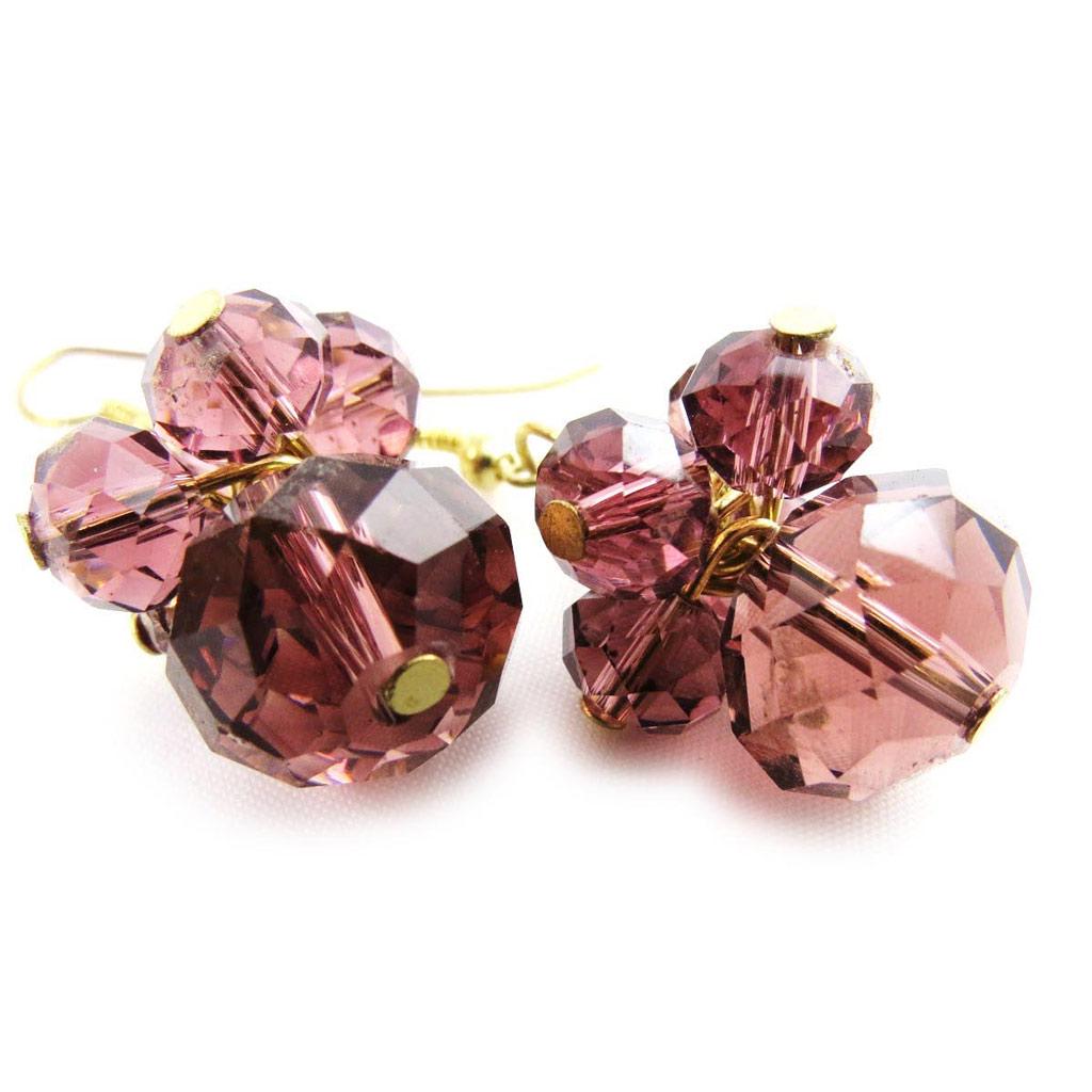 Les Trésors De Lily [J3581] - Designer Ohrringe 'Mineralia' pflaumenlila