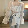 Women's Slimming Puff Sleeve Top: Early Autumn 2025 French Fairy Style