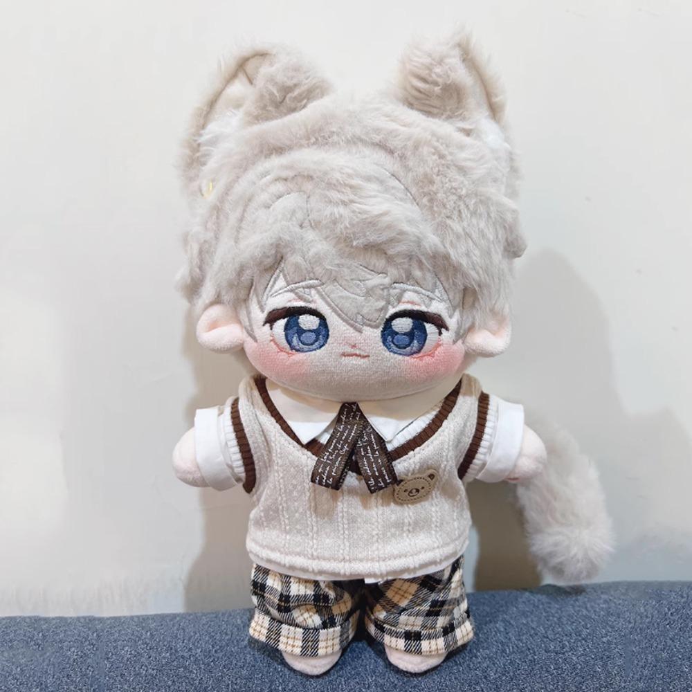 1 set Knitted Vest 20cm Cotton Doll Clothes School Uniform Plush Doll Clothes  Doll Accessories