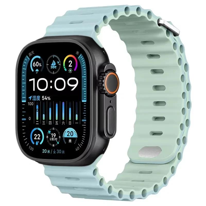 Ozean-Silikonarmband für Apple Watch Ultra 3/2 49mm Serie 11/10 46mm 42mm 9 8 7 45mm 41mm Armband iWatch 6 5 SE 44 40mm Armband