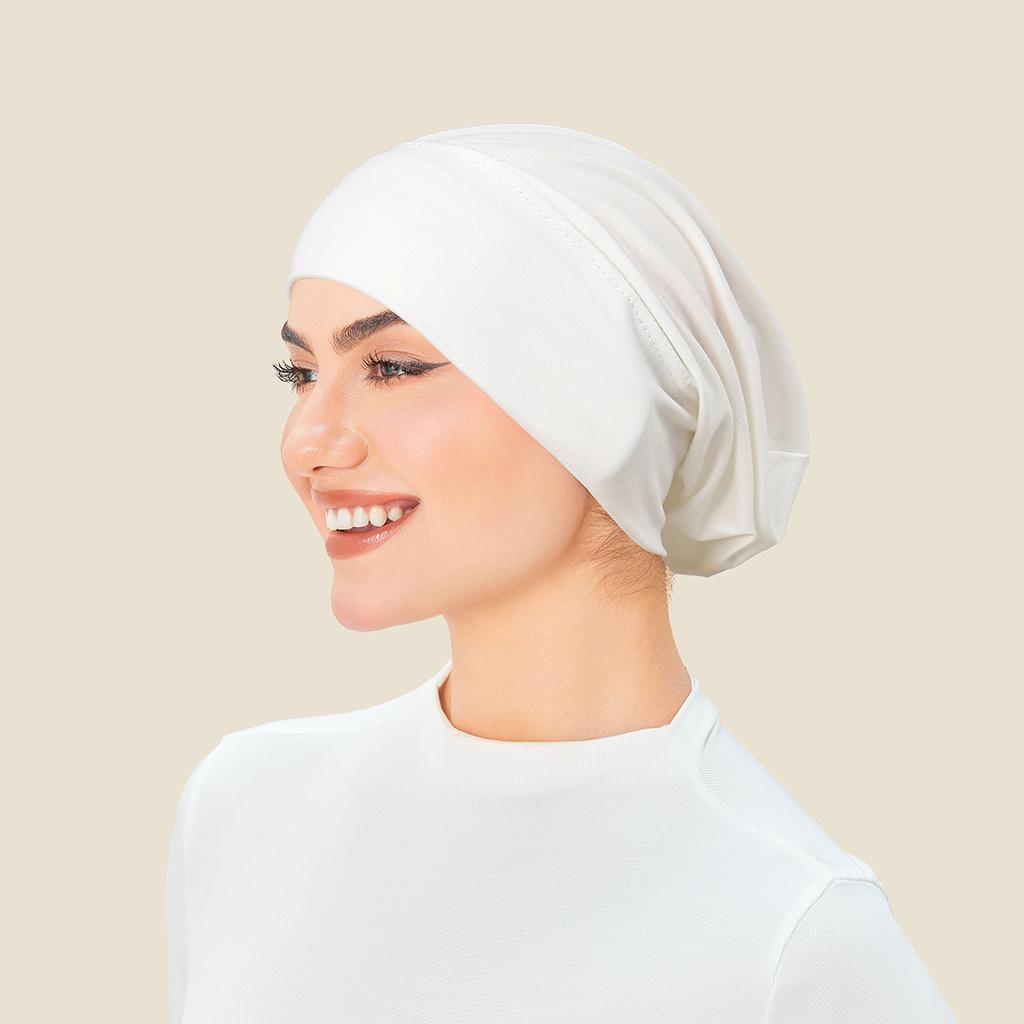 1pc Women's Elastic Modal Headscarf Inner Cap Hijab, Solid Color Stretchable HeadWrap Available For Daily Wear.