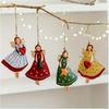 4PCS/Set Vintage Angel Hanging Decor Fantasy Wooden Xmas Tree Hanging Ornament 2026 Navidad Decor for Home 2026 New Year Gift